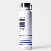 警パーソナライズされた察官の細いブルーライン ウォーターボトル (背面)