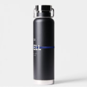 警パーソナライズされた察官の細いブルーライン ウォーターボトル (背面)