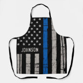 警パーソナライズされた察官の細いブルーライン エプロン (正面)