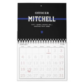 警パーソナライズされた察官の細いブルーライン カレンダー (1月 2026)
