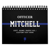 警パーソナライズされた察官の細いブルーライン カレンダー (カバー)