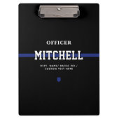 警パーソナライズされた察官の細いブルーライン クリップボード (正面)