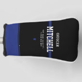 警パーソナライズされた察官の細いブルーライン ゴルフヘッドカバー (正面)