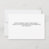 警パーソナライズされた察官の細いブルーライン サンキューカード (裏面)