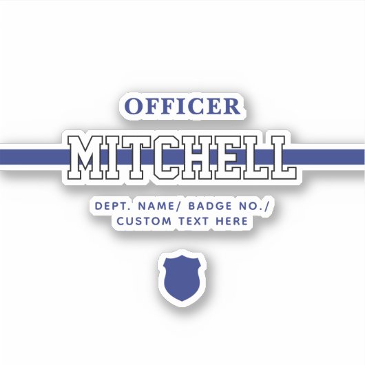 警パーソナライズされた察官の細いブルーライン シール (正面)