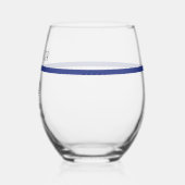警パーソナライズされた察官の細いブルーライン ステムなしワイングラス (左)