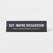 警パーソナライズされた察官の細いブルーライン デスクネームプレート (正面)