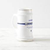 警パーソナライズされた察官の細いブルーライン ビールジョッキ (正面左)