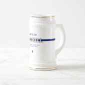 警パーソナライズされた察官の細いブルーライン ビールジョッキ (正面右)