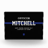 警パーソナライズされた察官の細いブルーライン フォトブロック (正面)