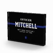 警パーソナライズされた察官の細いブルーライン フォトブロック (右)