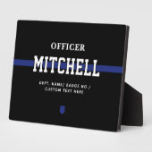 警パーソナライズされた察官の細いブルーライン フォトプラーク (側面)