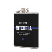 警パーソナライズされた察官の細いブルーライン フラスク (左)