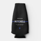 警パーソナライズされた察官の細いブルーライン ボトルクーラー (正面)