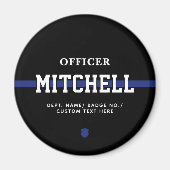 警パーソナライズされた察官の細いブルーライン マグネット (正面)