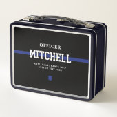 警パーソナライズされた察官の細いブルーライン メタルランチボックス (裏面)