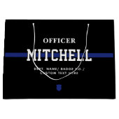 警パーソナライズされた察官の細いブルーライン ラージペーパーバッグ (正面)