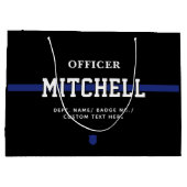 警パーソナライズされた察官の細いブルーライン ラージペーパーバッグ (裏面)