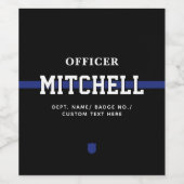 警パーソナライズされた察官の細いブルーライン ワインラベル (シングルラベル)