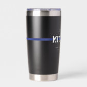 警パーソナライズされた察官の細いブルーライン 保温保冷タンブラー (正面)