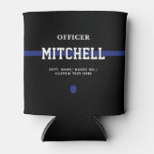 警パーソナライズされた察官の細いブルーライン 缶クーラー (正面)