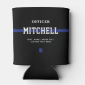 警パーソナライズされた察官の細いブルーライン 缶クーラー (裏面)