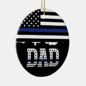 警パーソナライズされた察官パパ警官シンブルーライン セラミックオーナメント (右)