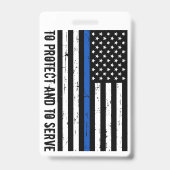 警パーソナライズされた察官祈りの言葉シンブルーライン バッジ (裏面)