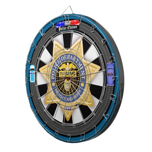 警パーソナライズされた察版シティサイド ダーツボード (正面右)