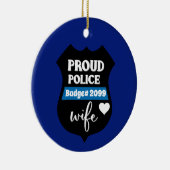 警パーソナライズされた誇りを持った官の妻バッジ セラミックオーナメント (右)