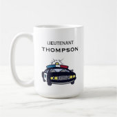 警パーソナライズされた警部補 コーヒーマグカップ (左)