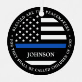 警パーソナライズされた賛美察が平和を作る メタルオーナメント (正面)