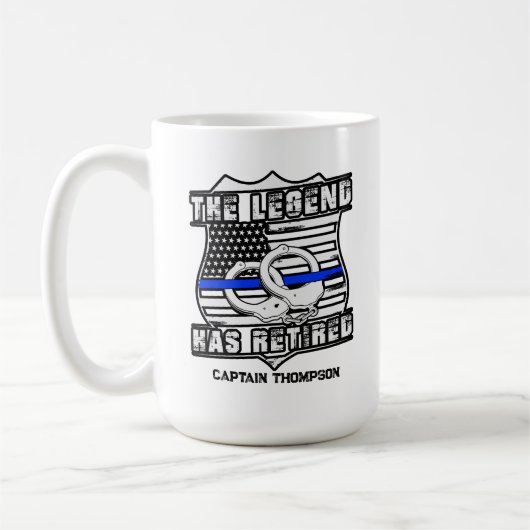 警パーソナライズされた退職した官コーヒーマグ コーヒーマグカップ (左)