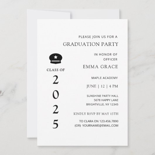 警モダン官ミニマル卒業党 招待状 (正面)