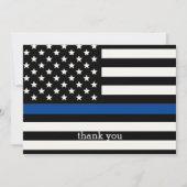 警モダン察官パーソナライズされたの細い青 サンキューカード (正面)