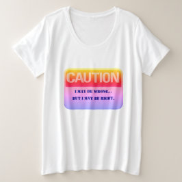 警ユーモアのある戒ゾーン プラスサイズTシャツ