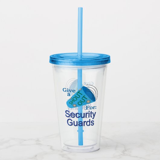 警備員のために大声で叫ぶ アクリルタンブラー (正面)