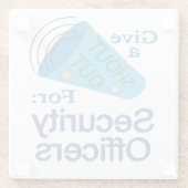 警備員のために大声で叫ぶ ガラスコースター (裏面)