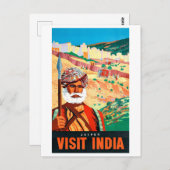 警備員のジャイプール、インドを訪れる。 ポストカード (正面/裏面)