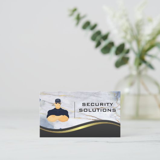 警備員 | メタル大理石 名刺 (スタンド正面)