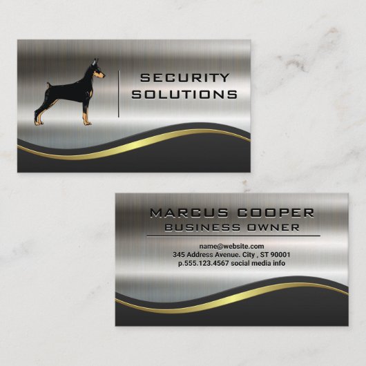 警備犬 | メタリック背景 名刺 (正面/裏面)