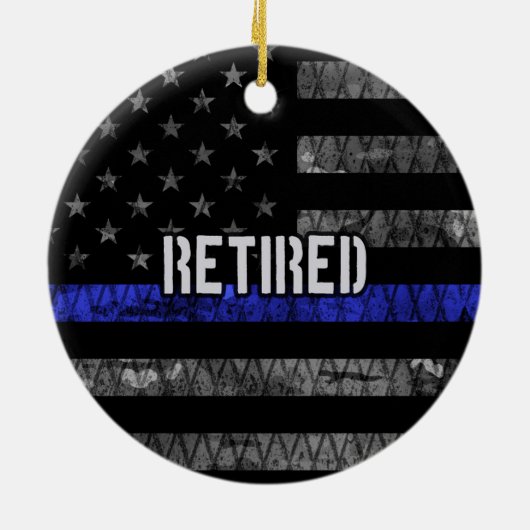 警動揺して退職した察旗 セラミックオーナメント (裏面)