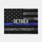 警動揺して退職した察旗 ドアマット (正面)