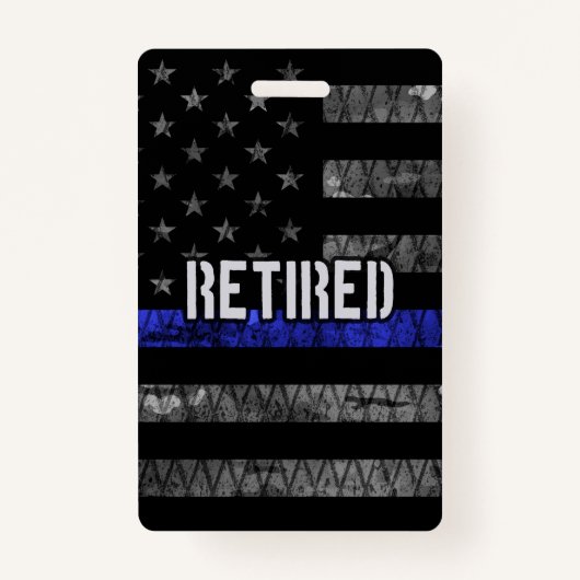 警動揺して退職した察旗 バッジ (正面)