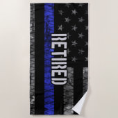 警動揺して退職した察旗 ビーチタオル (正面)