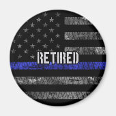 警動揺して退職した察旗 マグネット (正面)