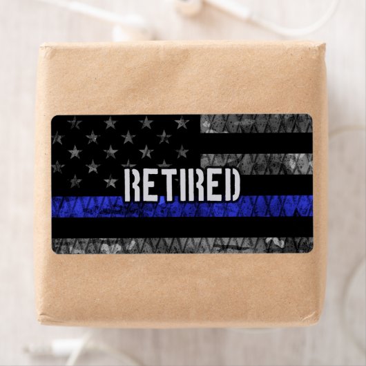 警動揺して退職した察旗 ラベル (インサイチュ)