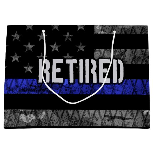 警動揺して退職した察旗 ラージペーパーバッグ (正面)