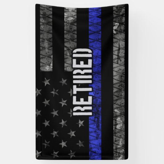 警動揺して退職した察旗 横断幕 (縦)