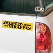 警告おもしろい警告GIRRAFES用ブレーキI よくはしゃぐ バンパーステッカー (トラック上)